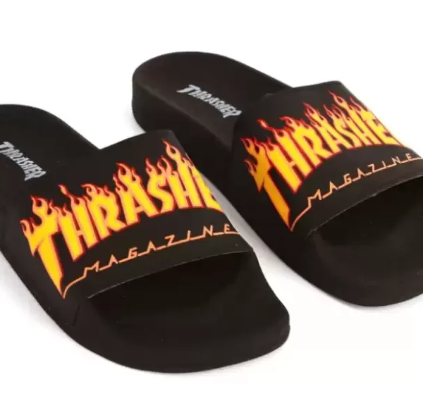 Ojotas Thrasher Sliders Flame Negro Ojotas Thrasher Sliders Flame Negro