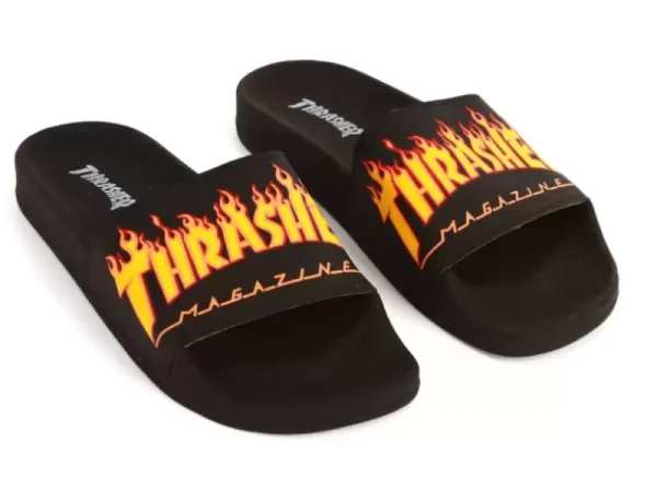 Ojotas Thrasher Sliders Flame Negro