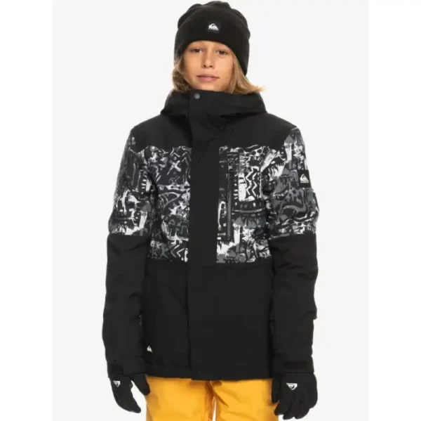 Campera Quiksilver Snow Mission Printed Negro Kid